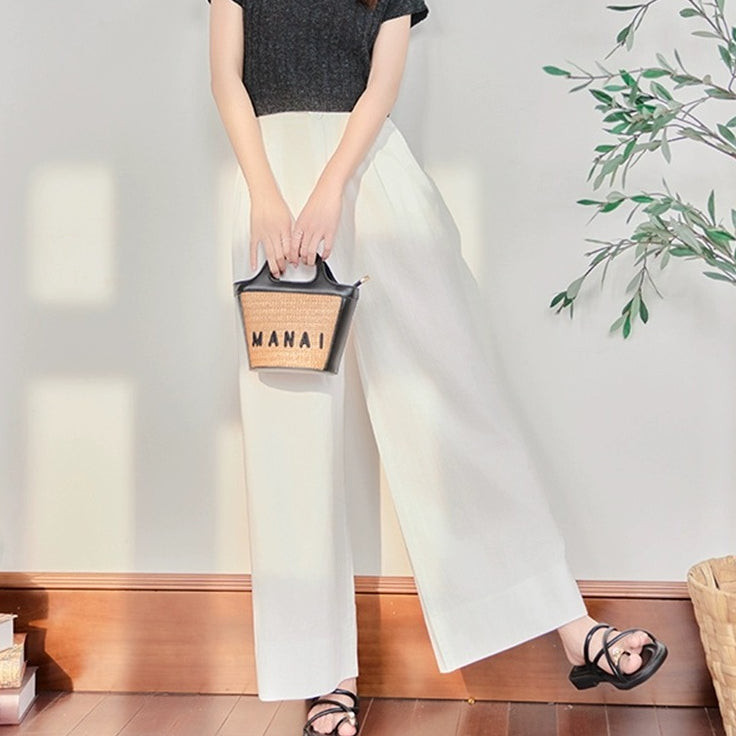 Women's Lined Elastic-Waist Trousers with Pockets