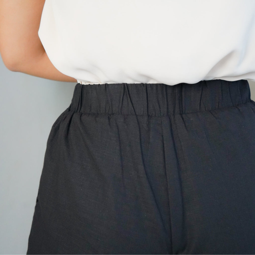 Women's Lined Elastic-Waist Trousers with Pockets