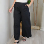 Women's Lined Elastic-Waist Trousers with Pockets