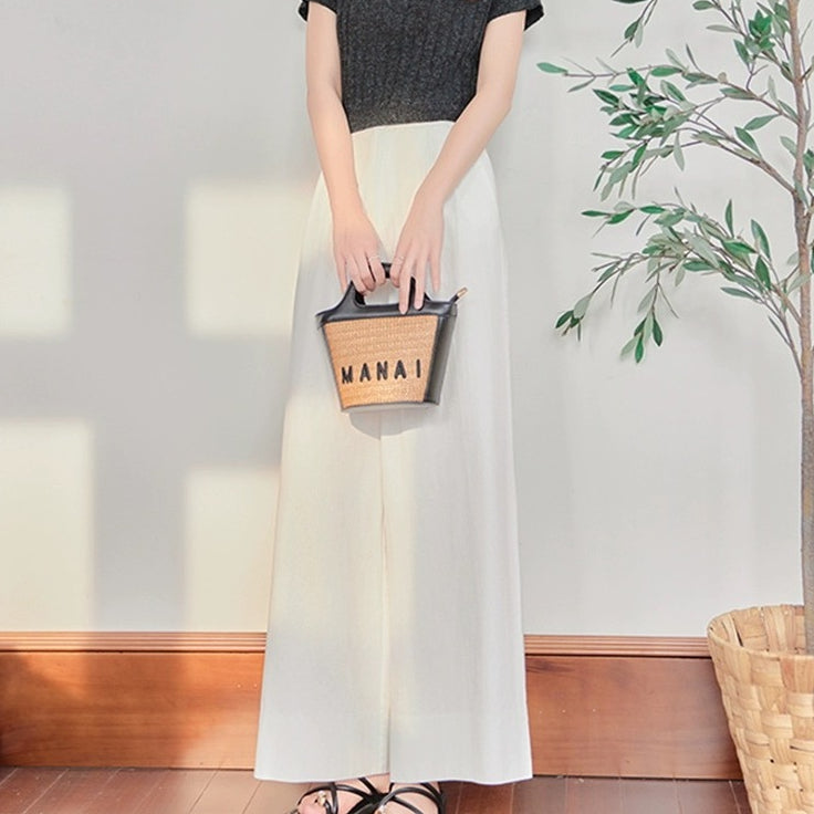 Women's Lined Elastic-Waist Trousers with Pockets