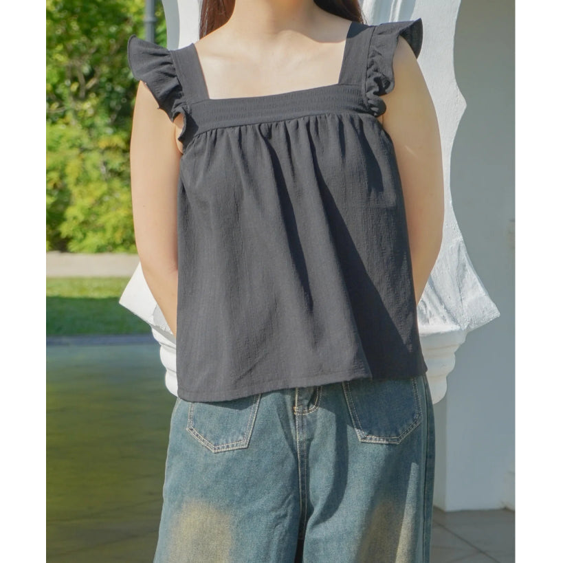 Women's Textured Sleeveless Babydoll Top