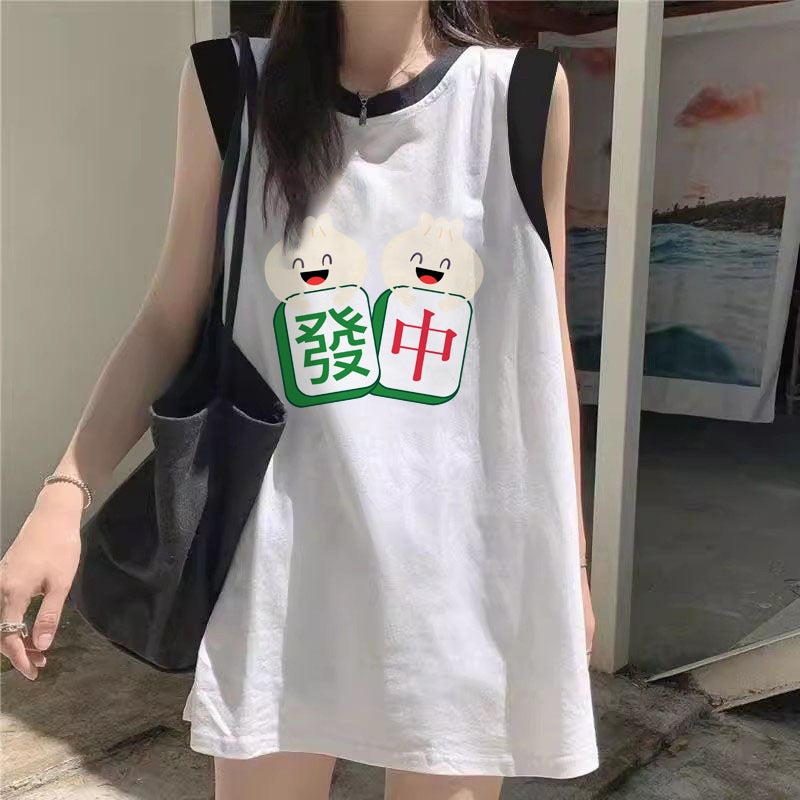 Women's Loose-Fit Printed Cotton Tank Top