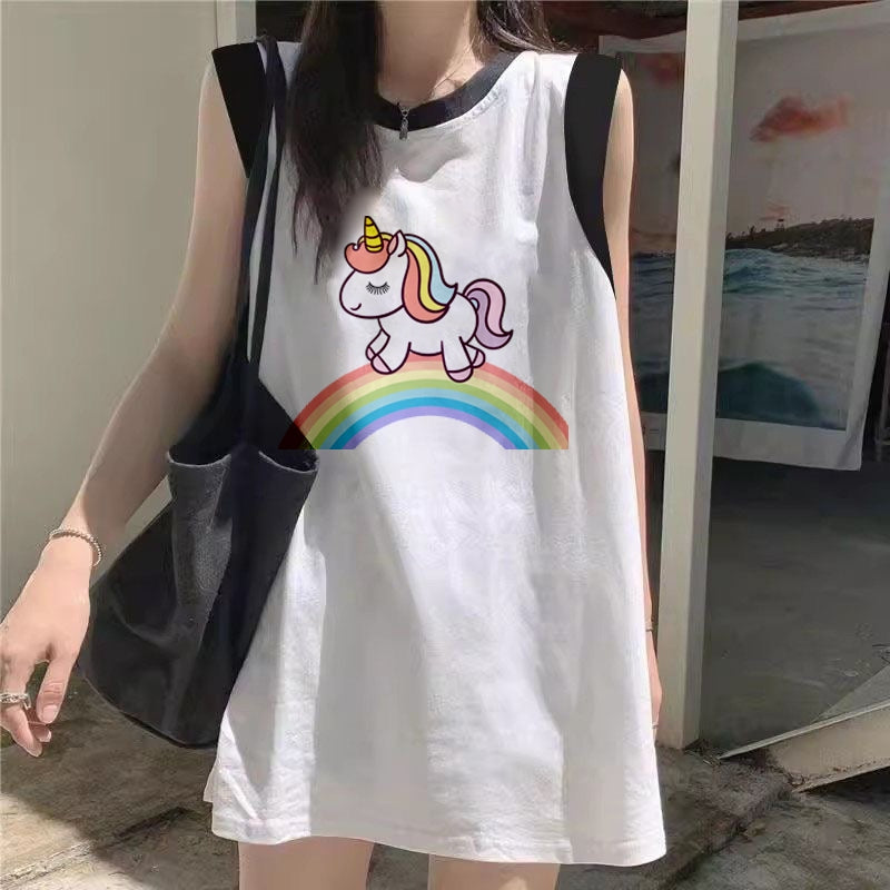 Women's Loose-Fit Printed Cotton Tank Top