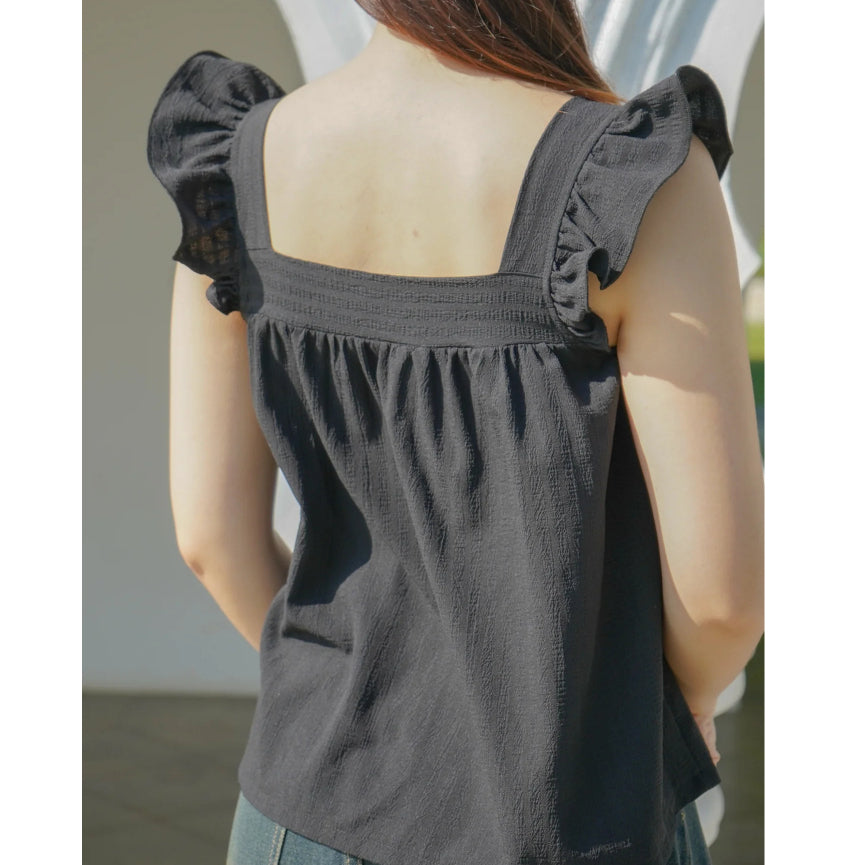 Women's Textured Sleeveless Babydoll Top
