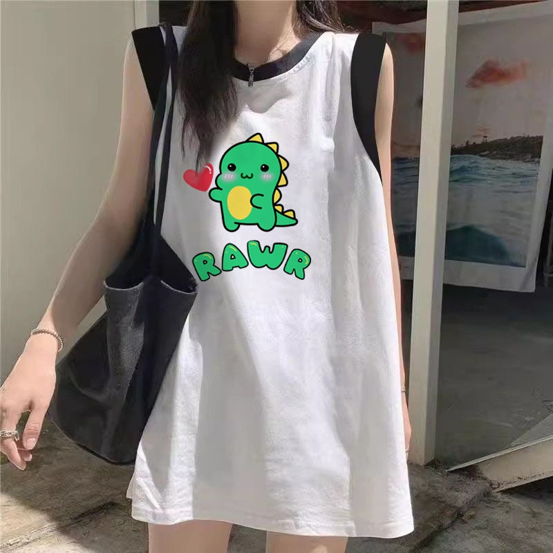 Women's Loose-Fit Printed Cotton Tank Top