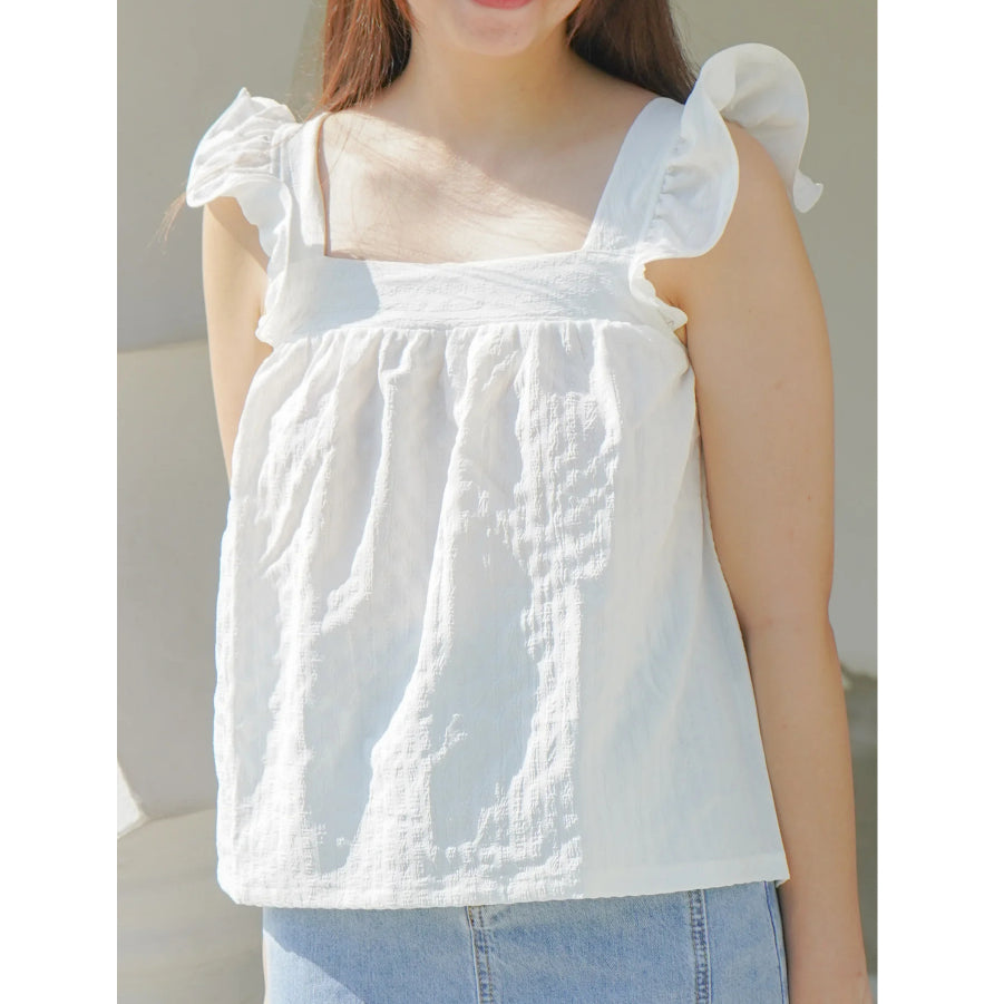 Women's Textured Sleeveless Babydoll Top
