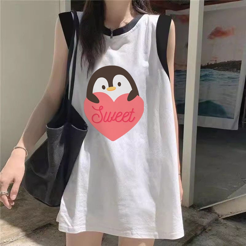 Women's Loose-Fit Printed Cotton Tank Top