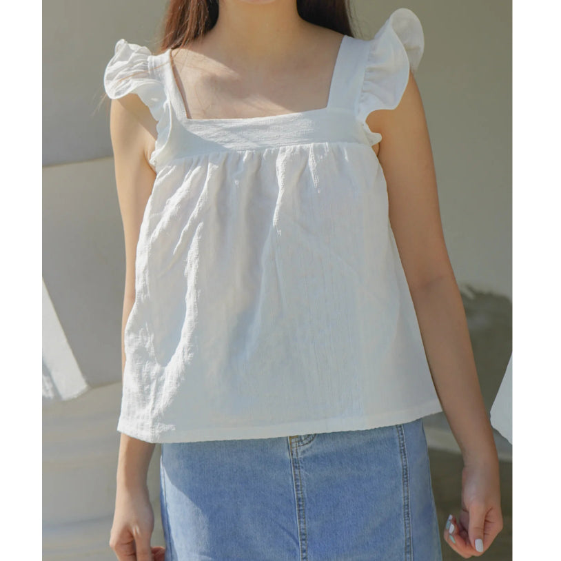 Women's Textured Sleeveless Babydoll Top