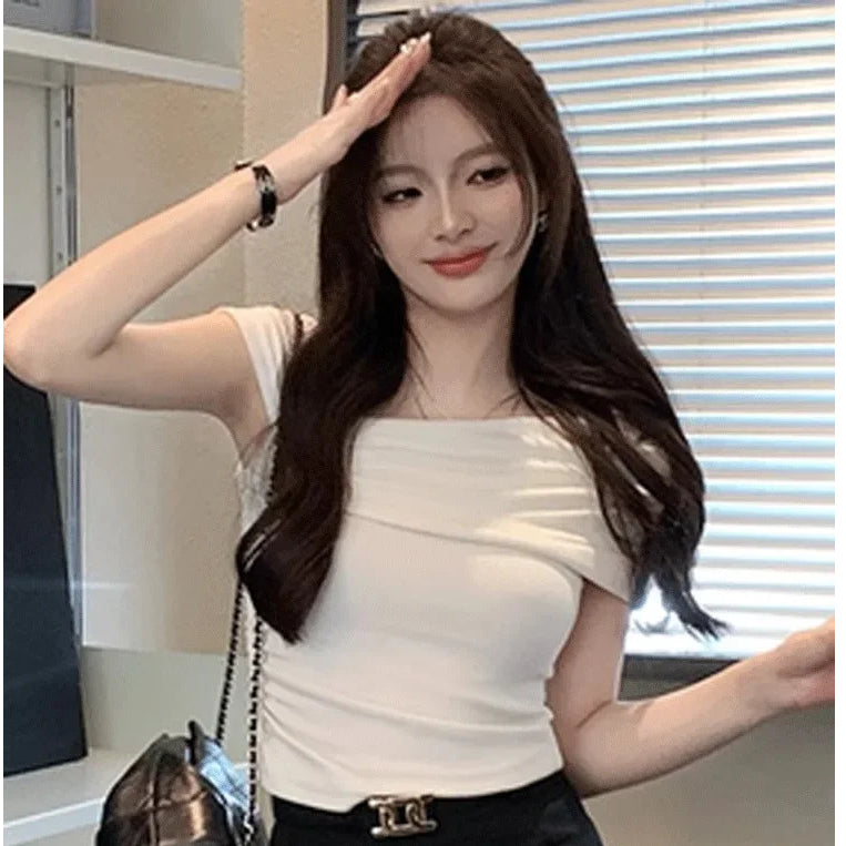 Women's Ruffled Off-Shoulder Crop Top