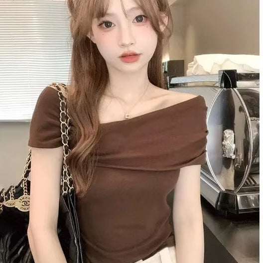 Women's Ruffled Off-Shoulder Crop Top