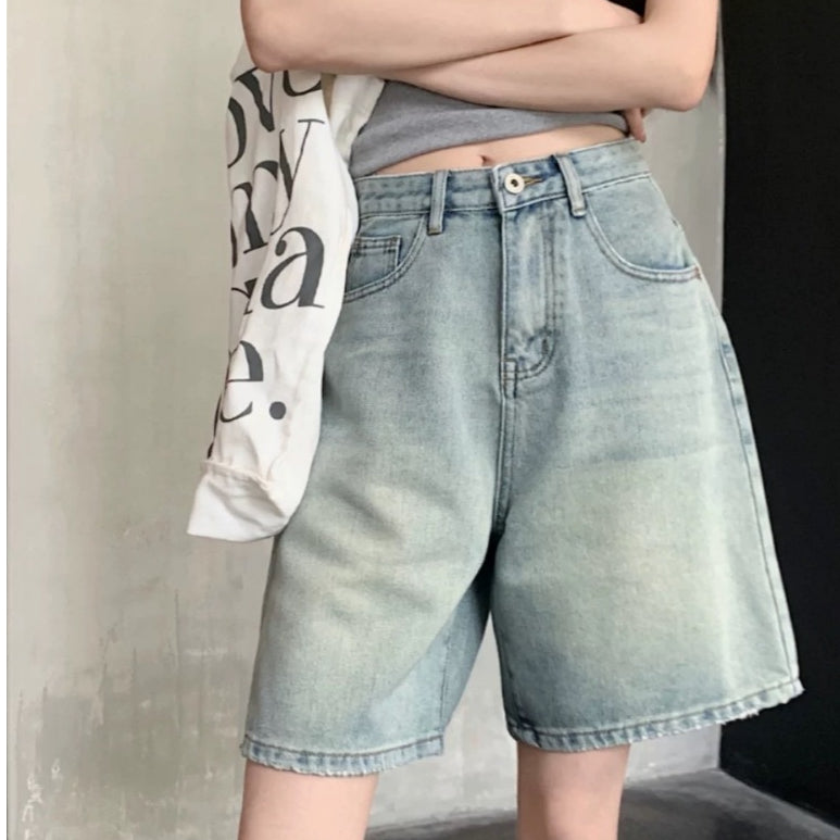 Women's High-Waist Denim Shorts