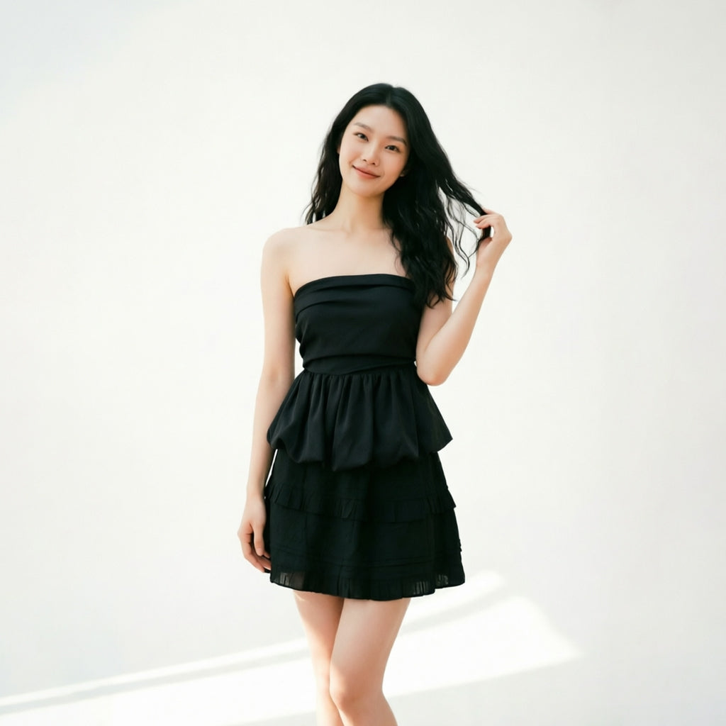 Women's Ruched Strapless Tube Top