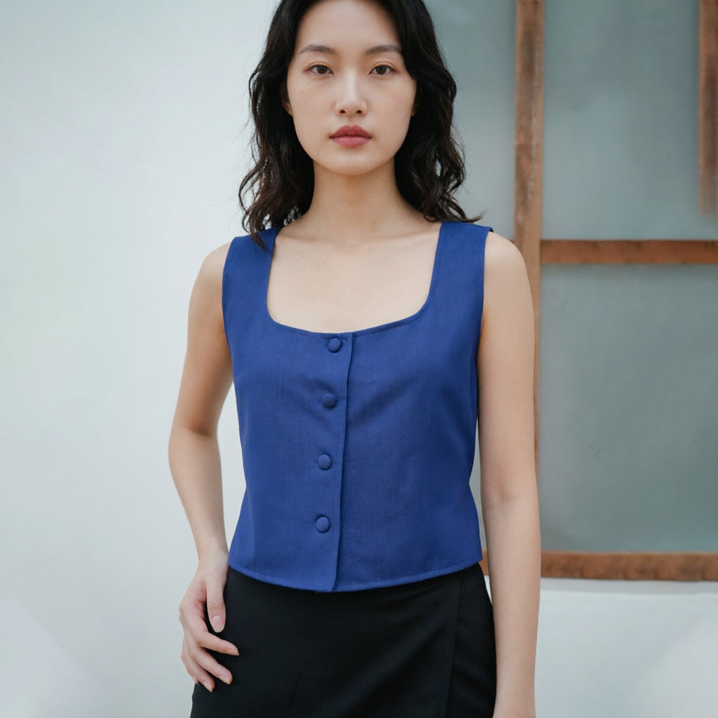 Women's Square-Neck Sleeveless Blouse
