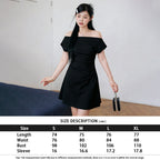 Size chart for Women's Off-Shoulder Ruched-Waist Mini Dress