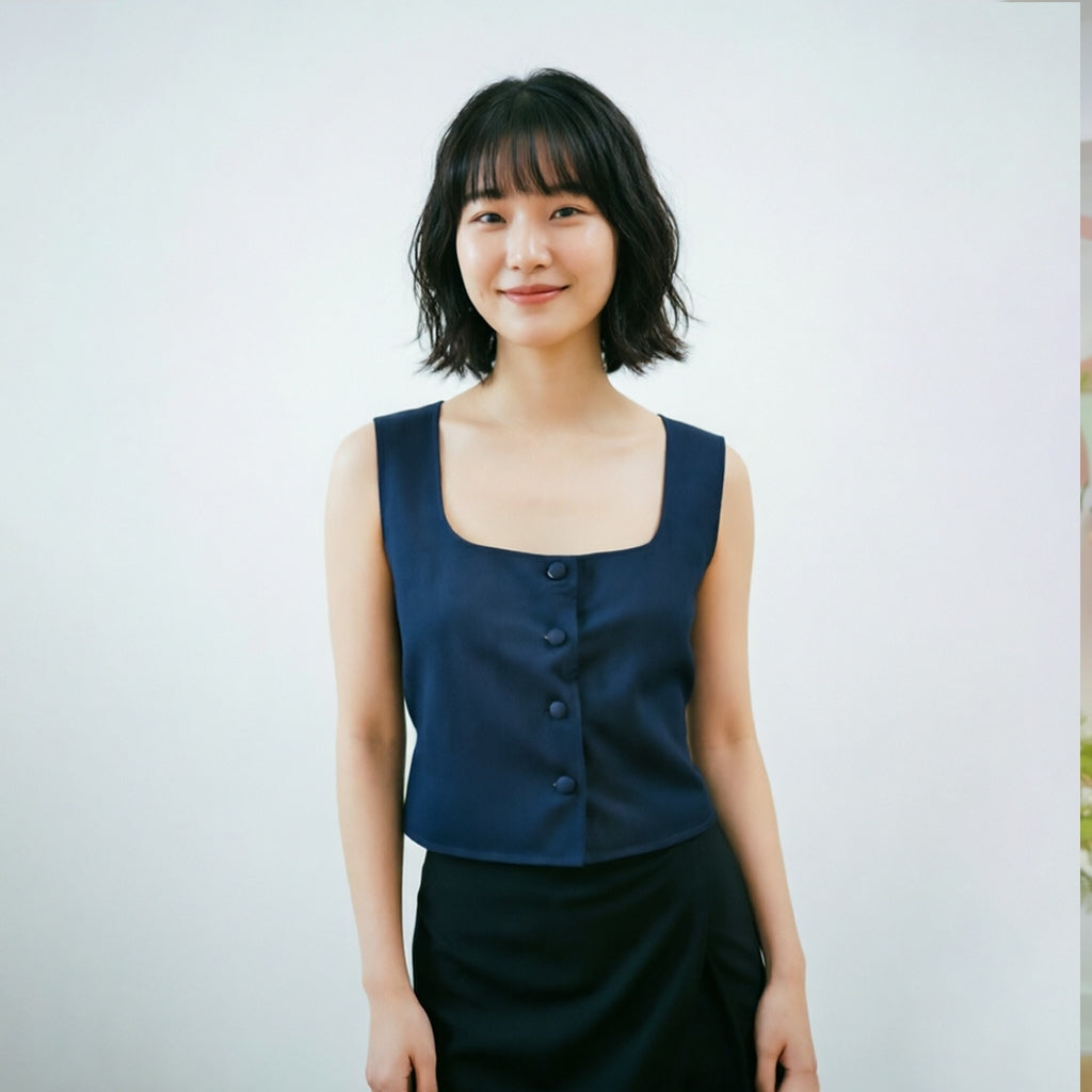 Women's Square-Neck Sleeveless Blouse