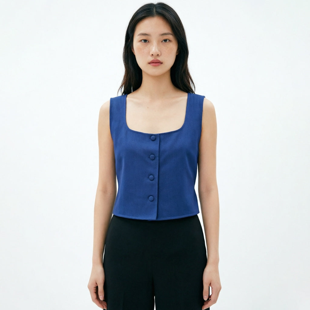 Women's Square-Neck Sleeveless Blouse
