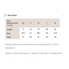 Size chart for Women's V-Neck Sleeveless Dress