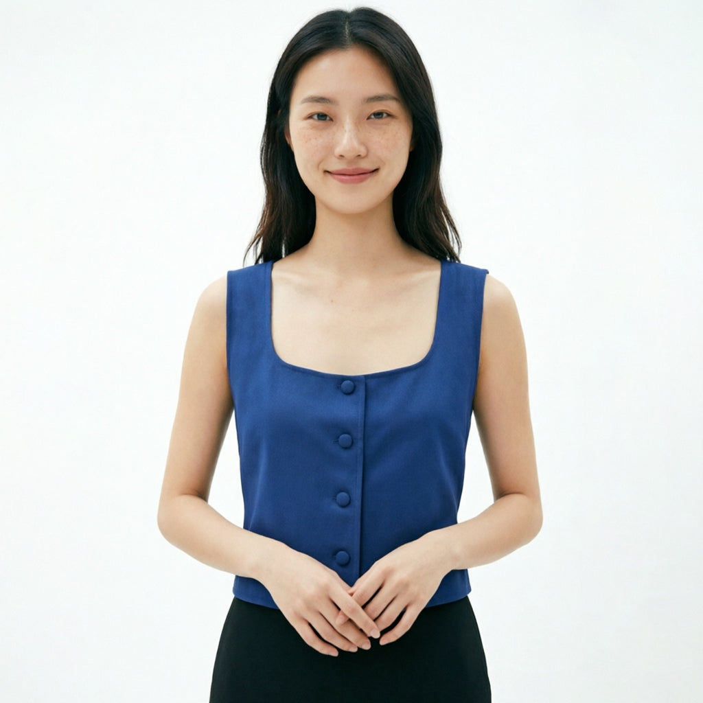 Women's Square-Neck Sleeveless Blouse