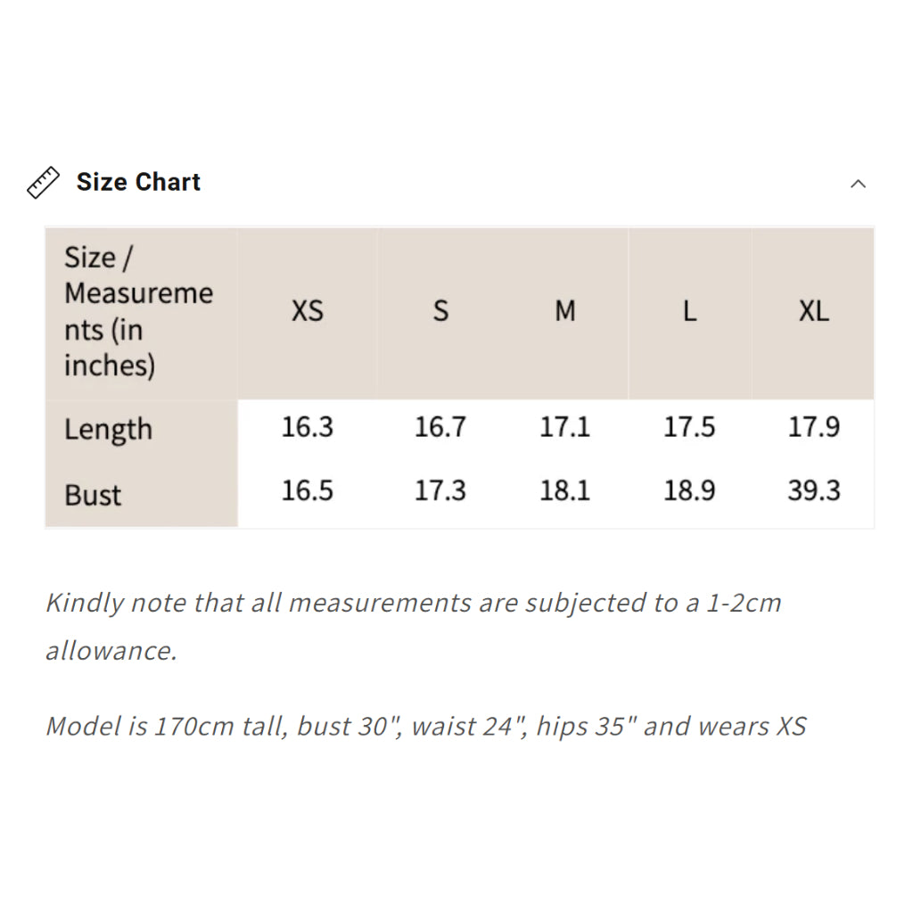 Women's Square-Neck Sleeveless Blouse size chart