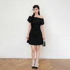 Women's Off-Shoulder Ruched-Waist Mini Dress