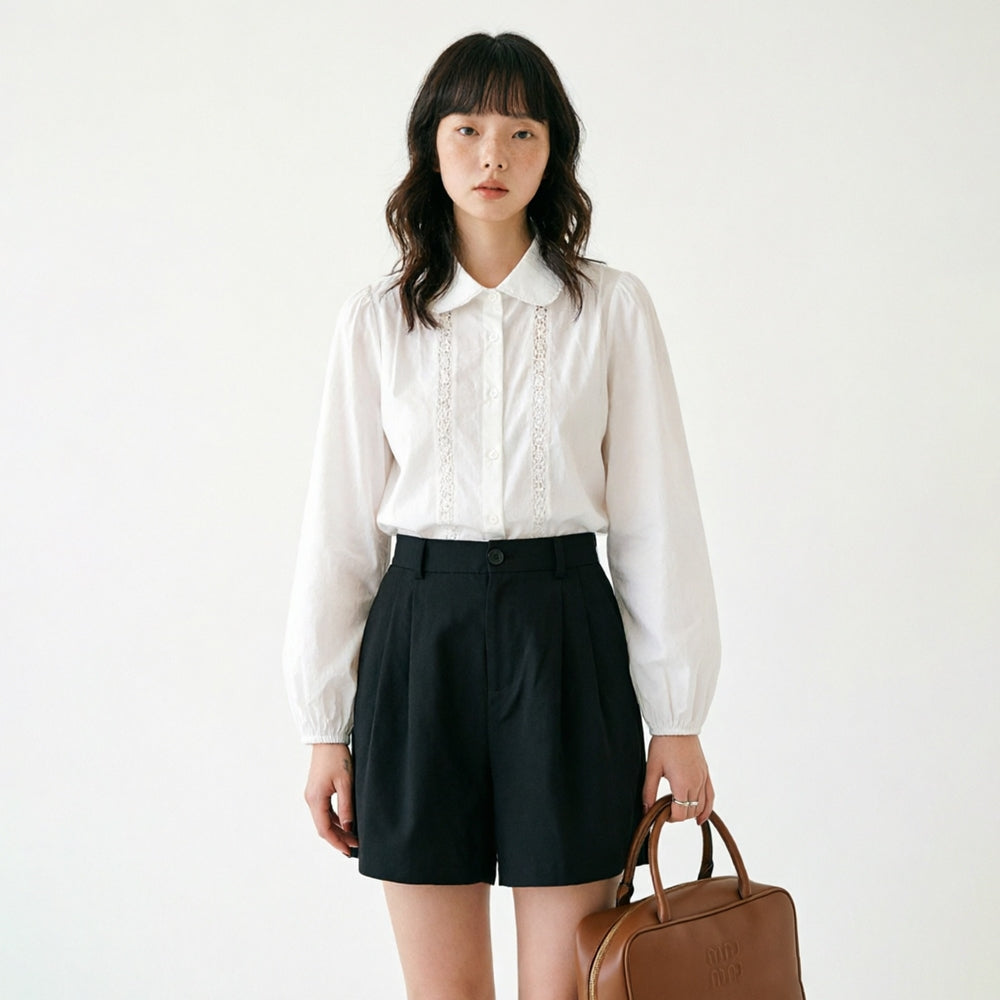 Women's Pleated-Front Shorts with Side Pockets