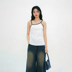 Women's Contrast-Trim Sleeveless Tank Top