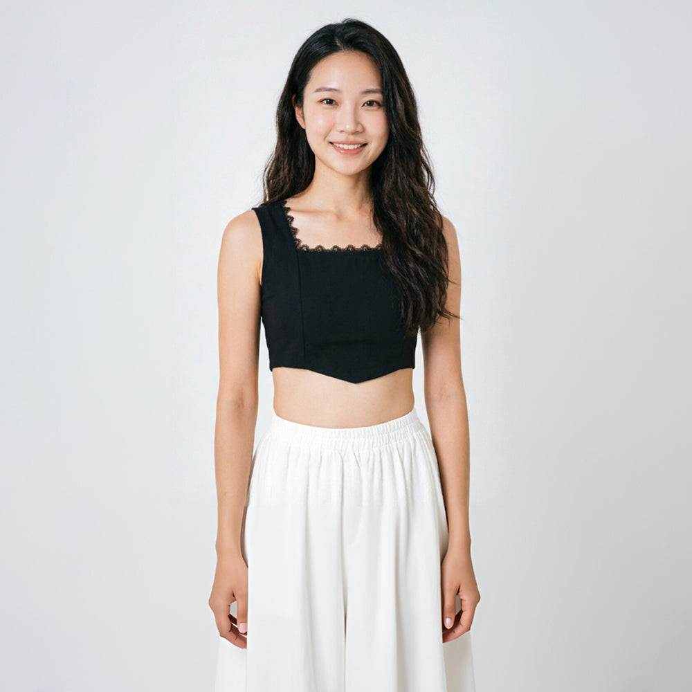 Women's Square-Neck Sleeveless Crop Top