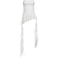 Women's Asymmetric Ruffle Strapless Tube Top