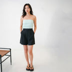 Women's Pleated-Front Shorts with Side Pockets