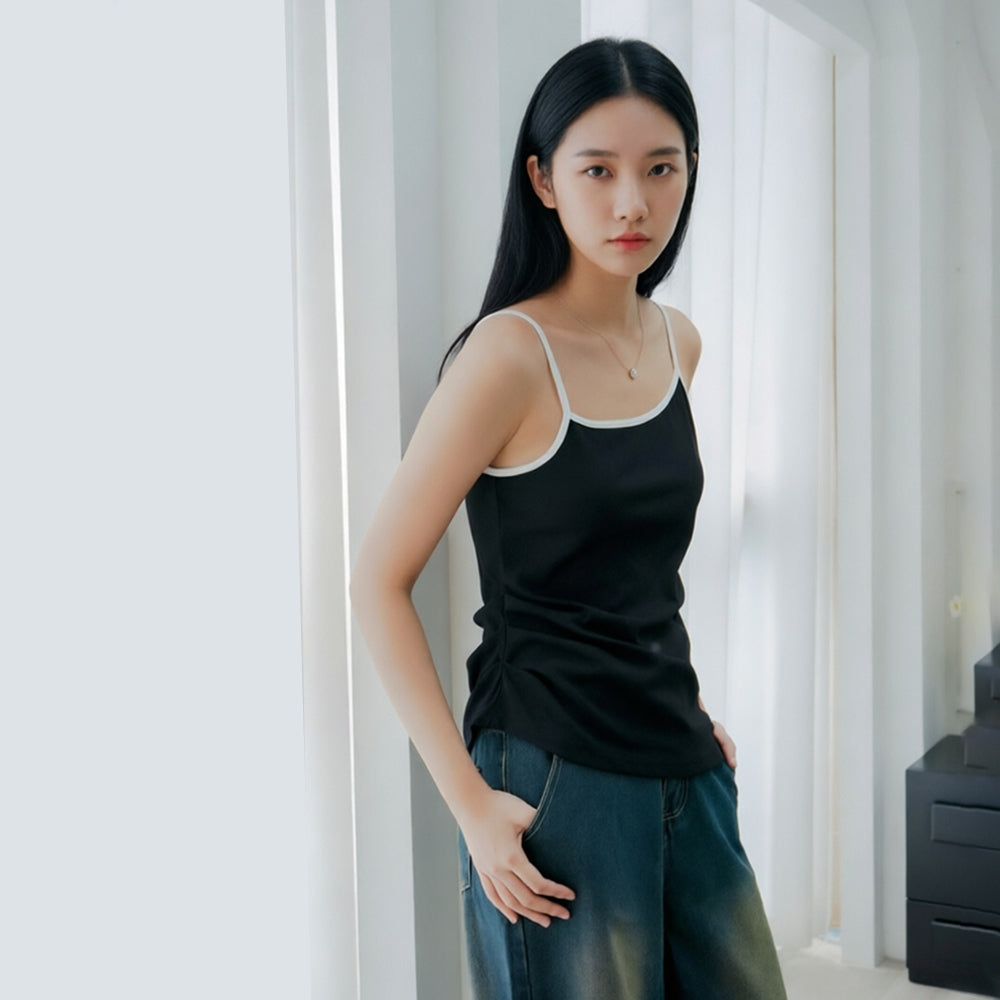 Women's Contrast-Trim Sleeveless Tank Top