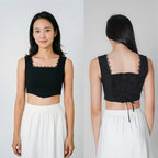 Women's Square-Neck Sleeveless Crop Top