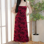 Women's Ruched Mesh Maxi Dress