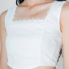 Women's Square-Neck Sleeveless Crop Top