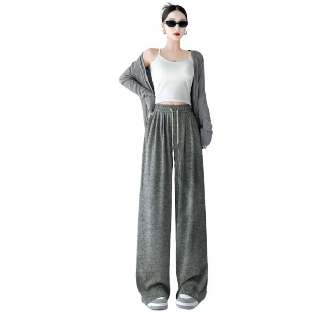 Women's High-Waist Knit Wide-Leg Trousers