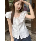 Women's Puff-sleeve Short-Sleeve Blouse