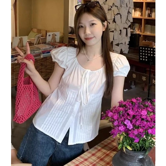 Women's Puff-sleeve Short-Sleeve Blouse