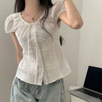Women's Puff-sleeve Short-Sleeve Blouse