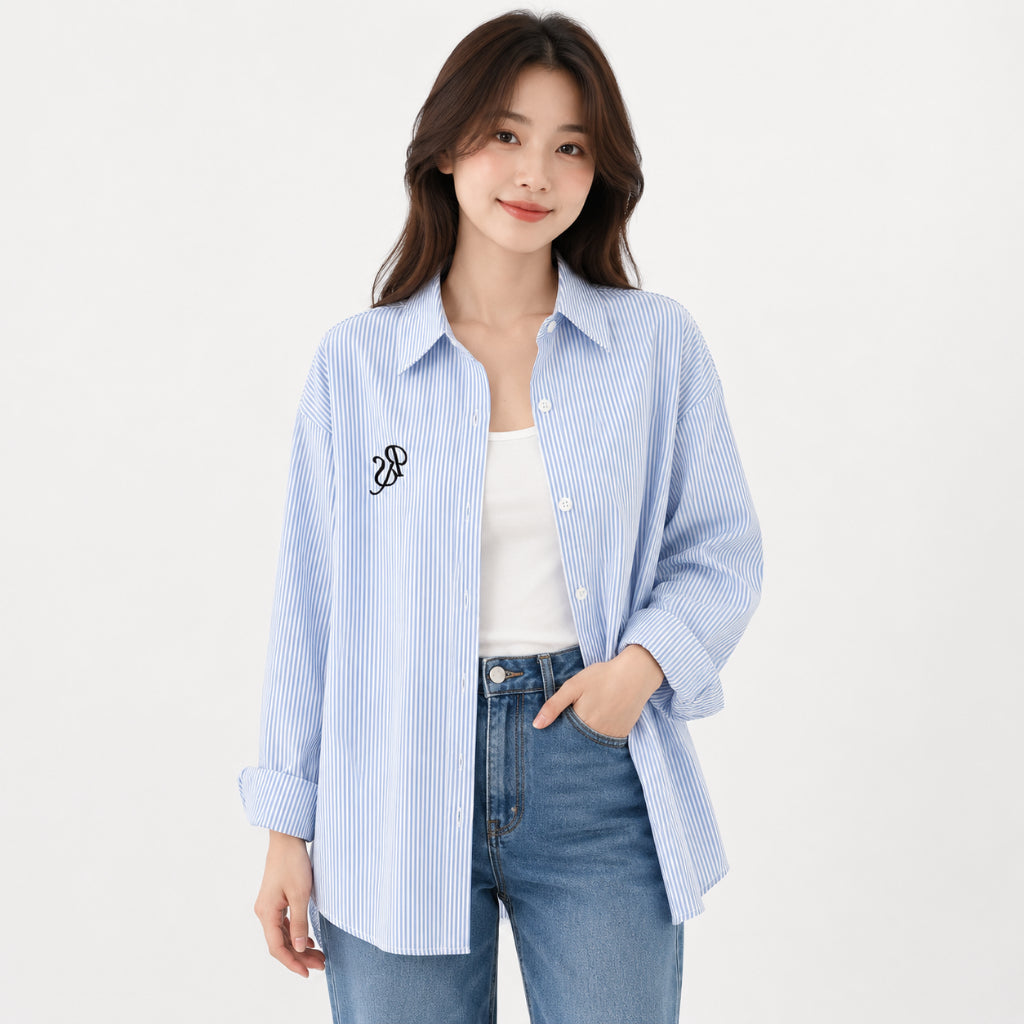Women's Long-Sleeve Embroidered Blouse