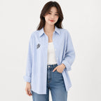 Women's Long-Sleeve Embroidered Blouse