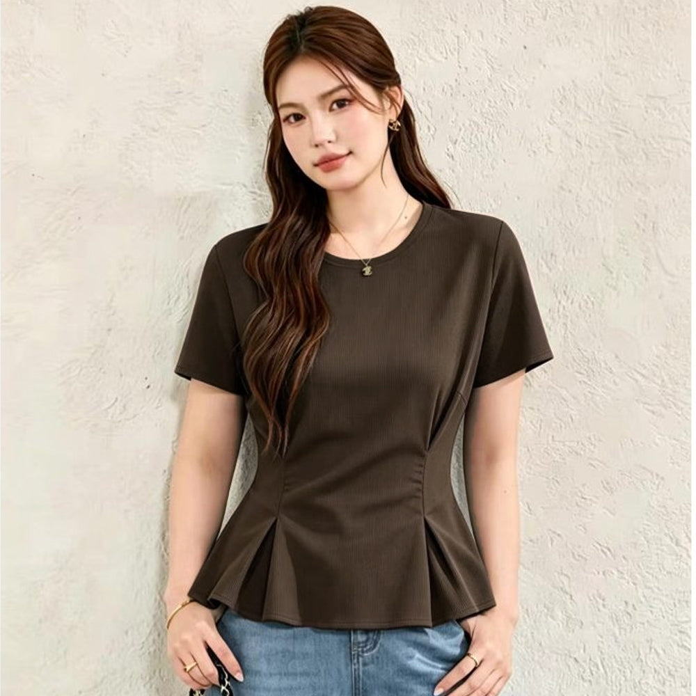 Women's Ribbed Short-Sleeve T-Shirt
