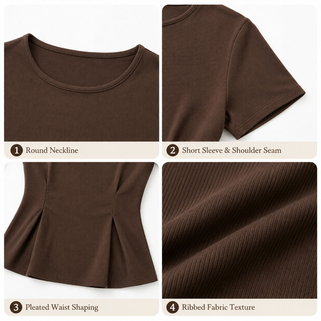 Women's Ribbed Short-Sleeve T-Shirt