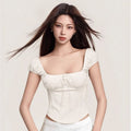 Women's Square-Neck Short-Sleeve Blouse