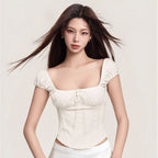 Women's Square-Neck Short-Sleeve Blouse