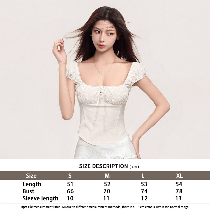 Women's Square-Neck Short-Sleeve Blouse