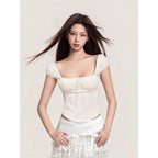Women's Square-Neck Short-Sleeve Blouse