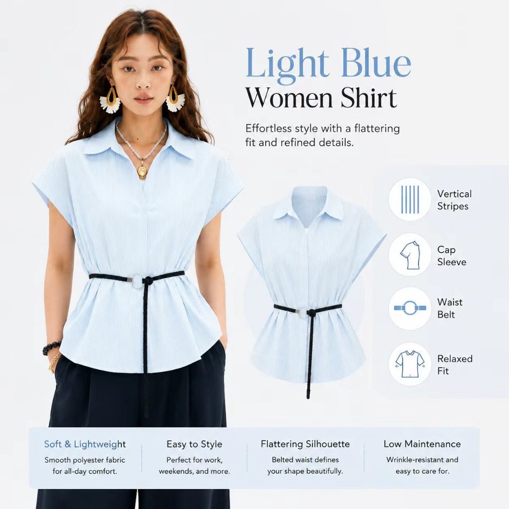 Women's V-Neck Striped Shirt
