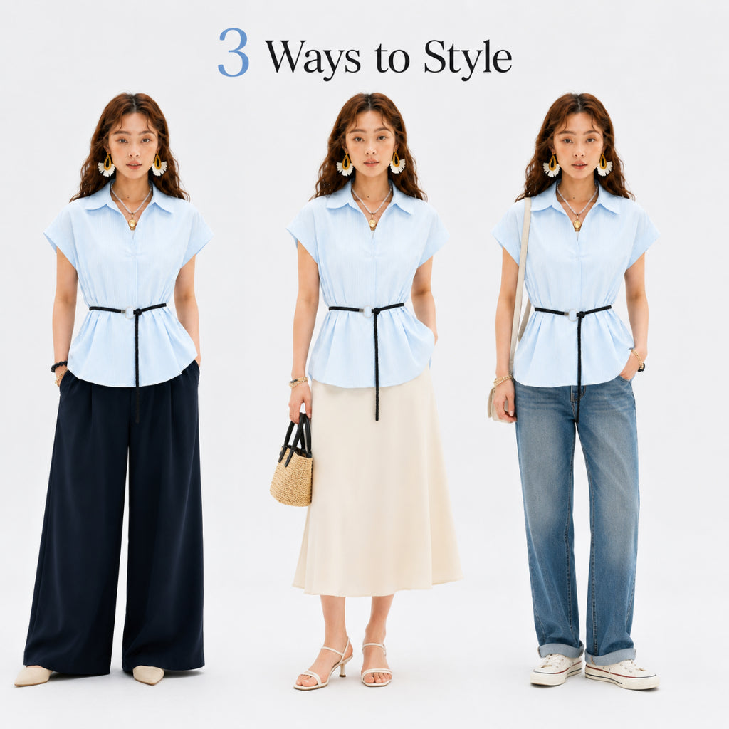 Women's V-Neck Striped Shirt