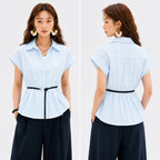 Women's V-Neck Striped Shirt