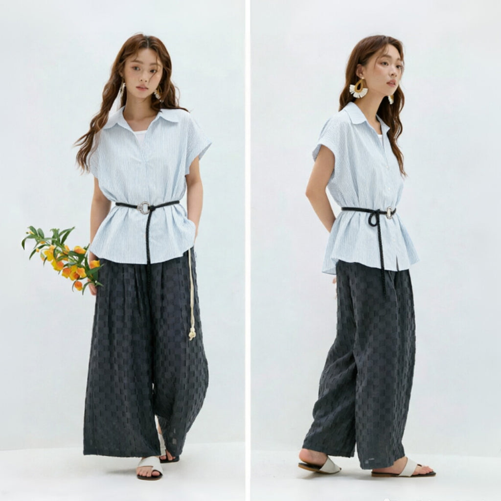 Women's V-Neck Striped Shirt