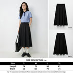 Size chart for Women's Elastic-Waist A-Line Maxi Skirt with Pockets